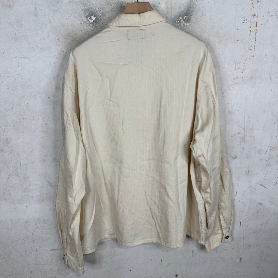 RRL Cream Herringbone Chore Jacket