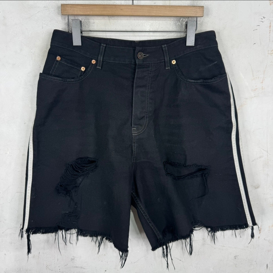 Balenciaga x Adidas Distressed Striped Shorts