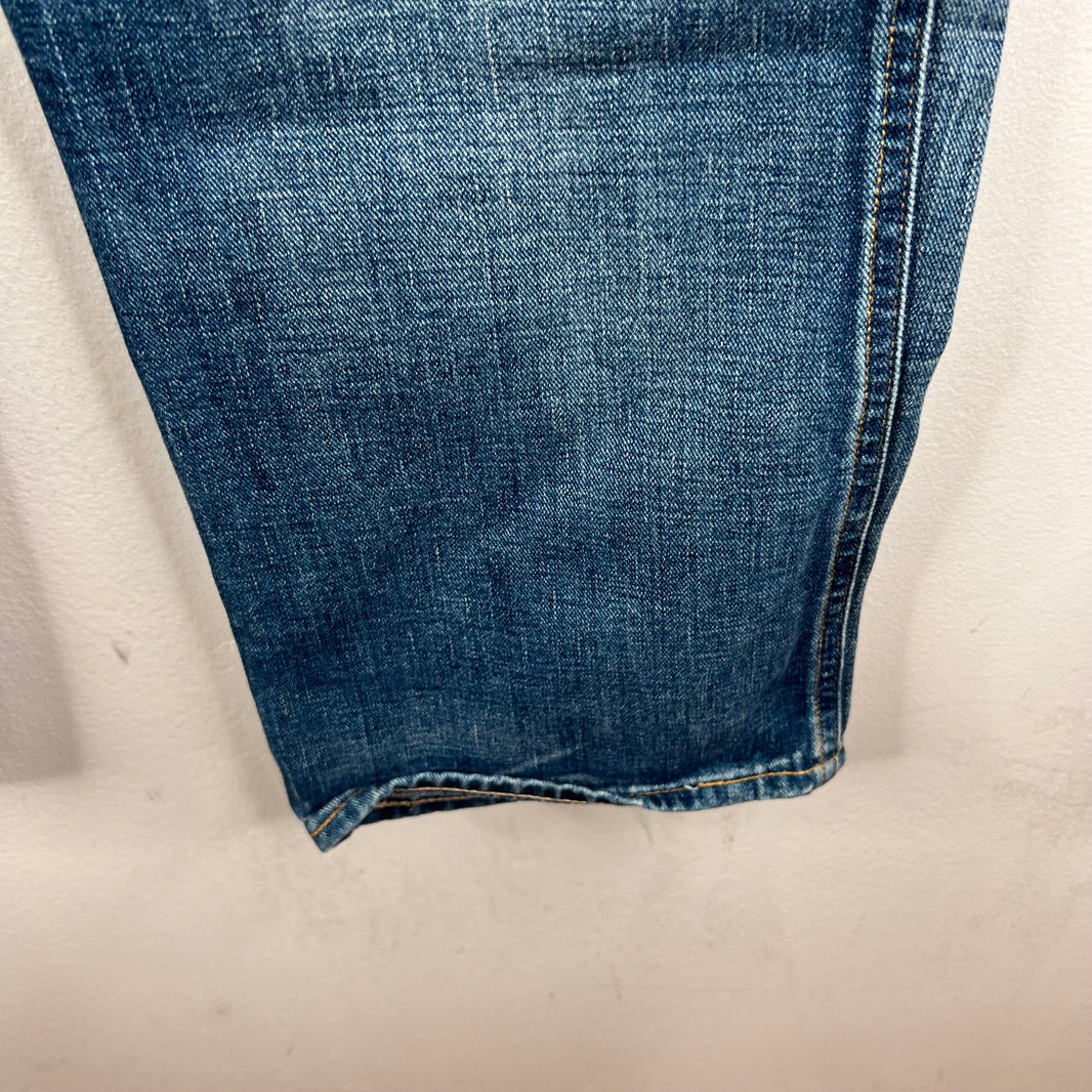 RRL Distressed Buckle Back Jeans