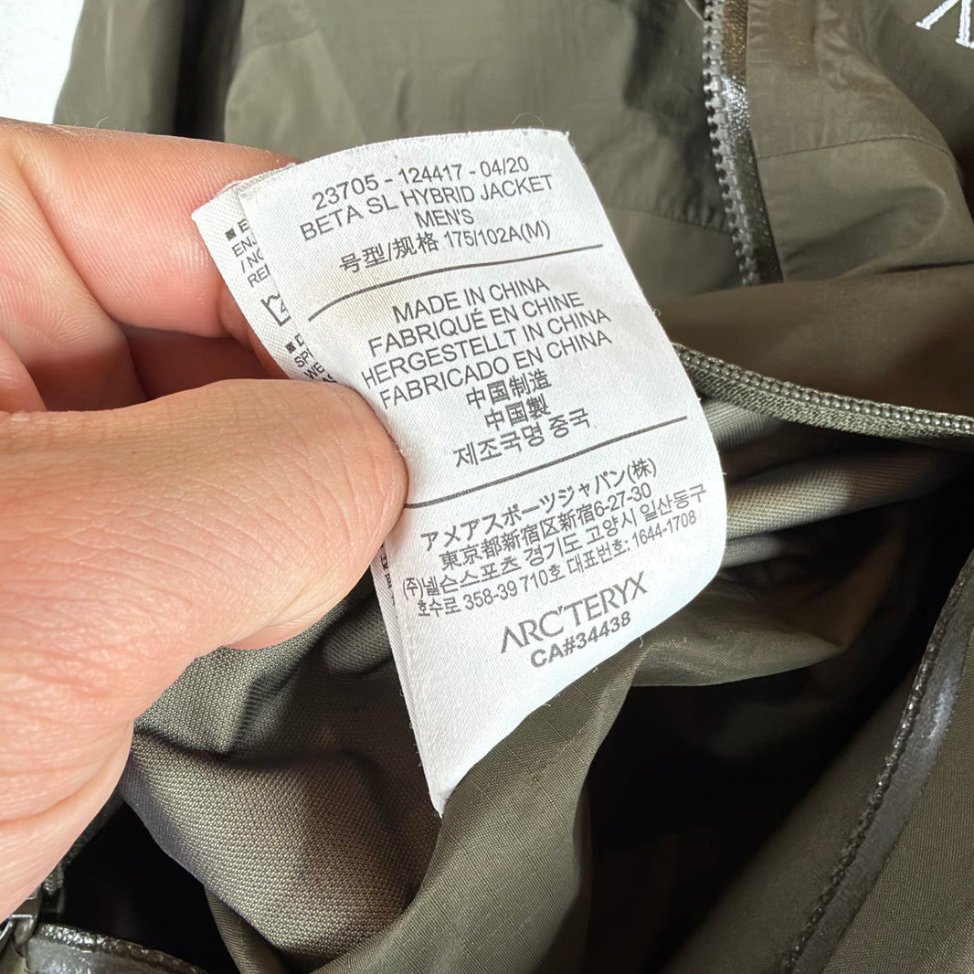 Arc'teryx Olive Beta SL Shell Jacket