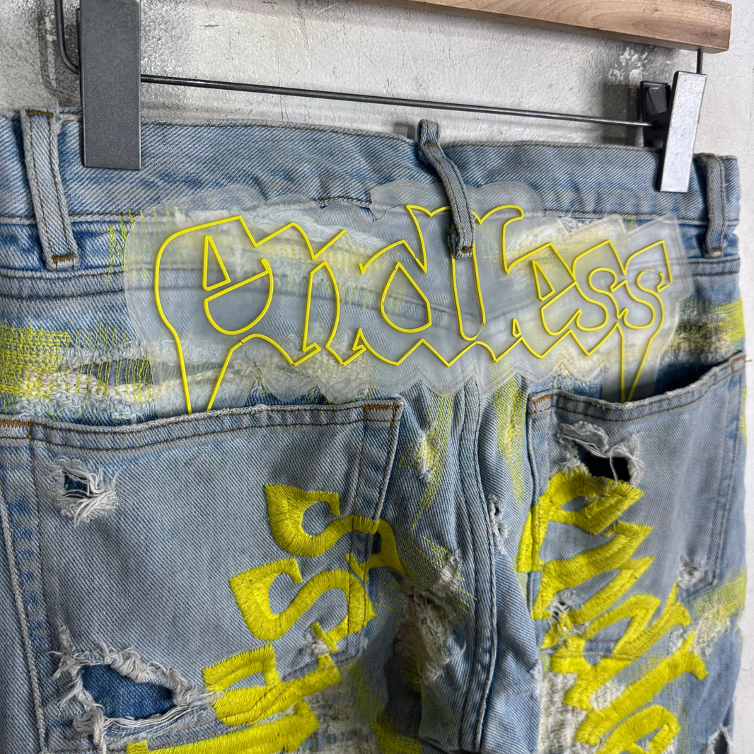 Endless Denim Lightwash Neon Boro Jeans
