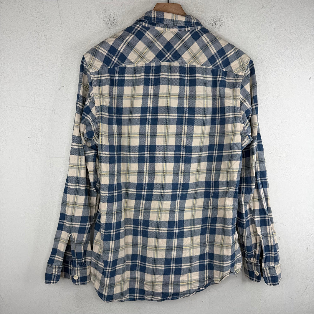 RRL Blue/White Plaid Button Up LS Pocket Shirt