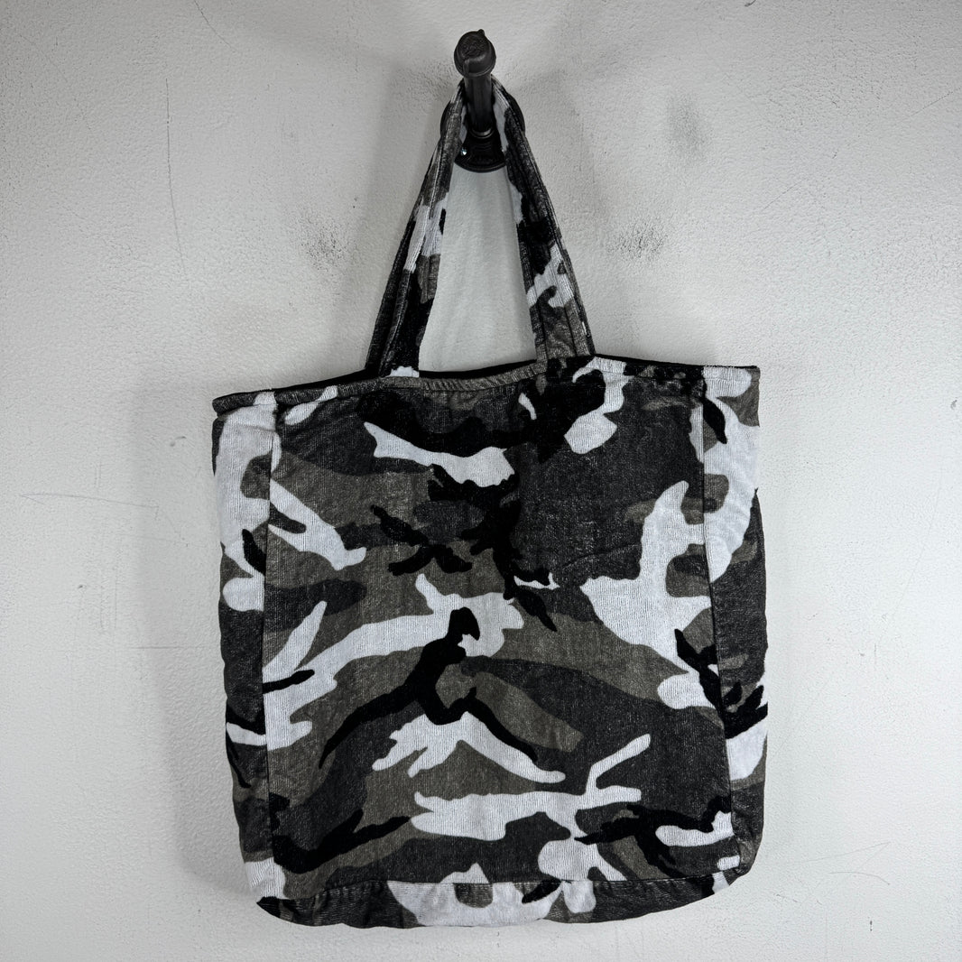 Balenciaga Sample Snow Camo Terry Cloth Tote Bag