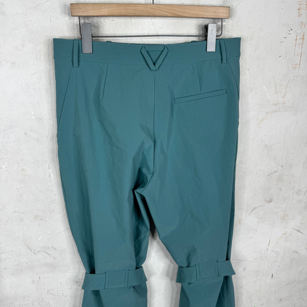 Bottega Veneta Teal Nylon Tied Bondage Pants