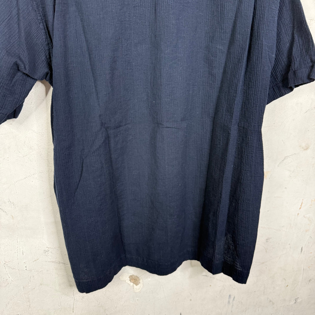 Issey Miyake Ribbed S/S Navy Shirt
