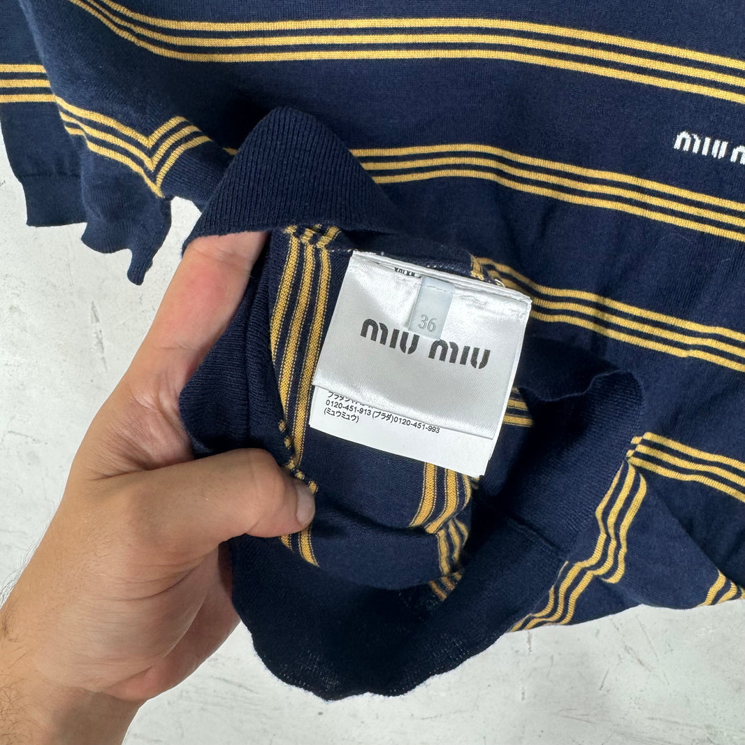 Miu Miu Striped Knitted Polo