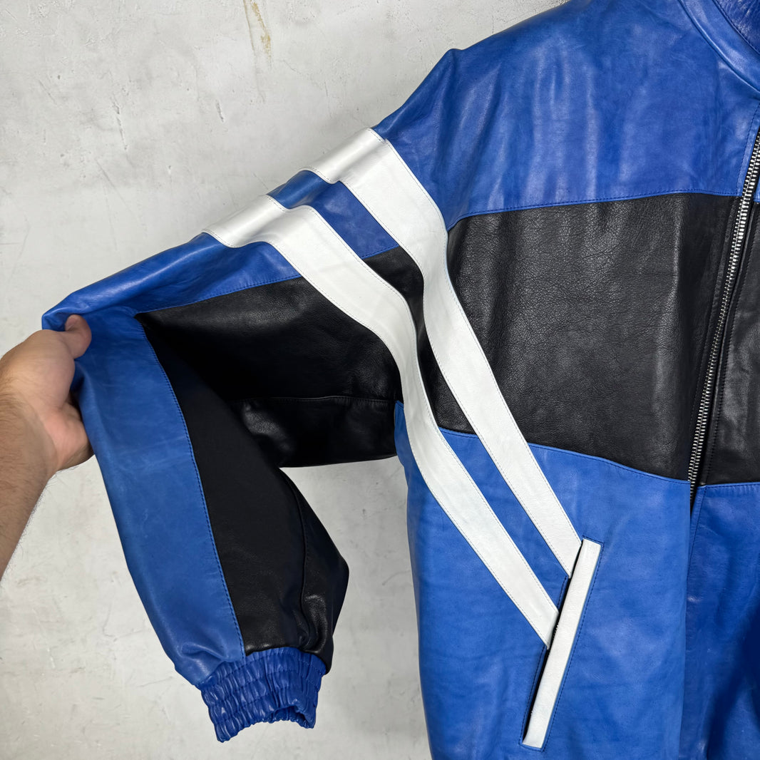 Vetements Leather Paneled Shoulder Sleeve Jacket