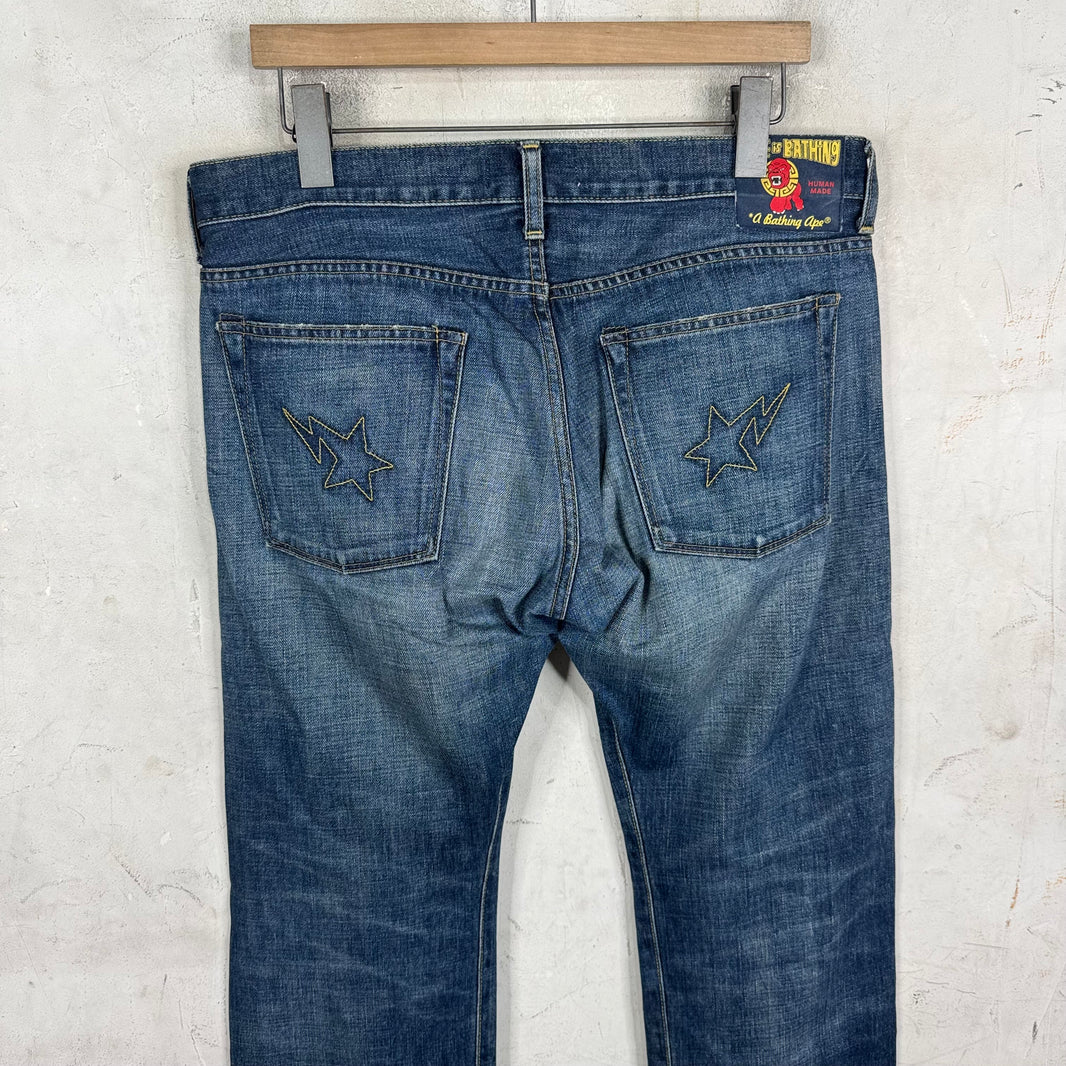 Bape Medium Wash Star Jeans