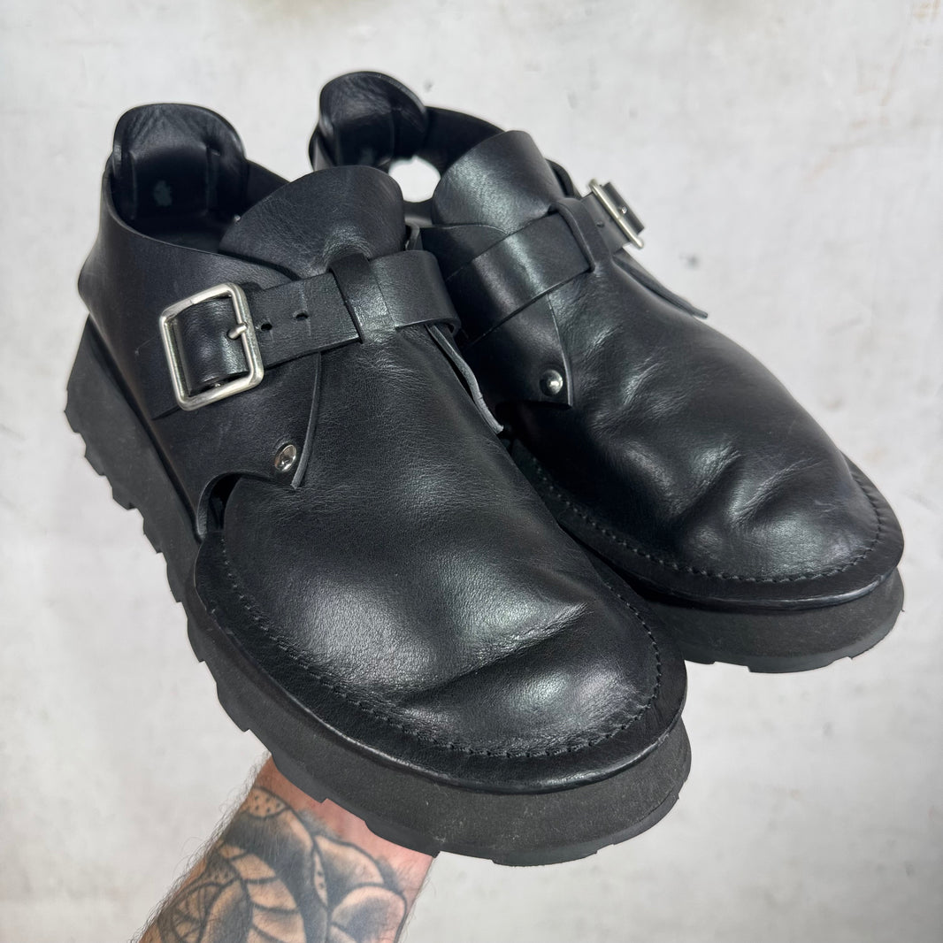 Jil Sander Chunky Black Closed Toe Sandals