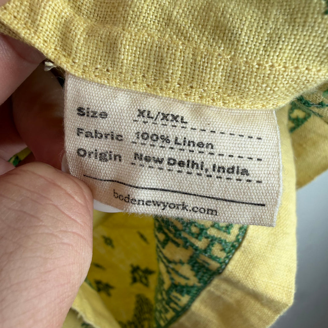 Bode Yellow Green Peak Embroidered Shirt