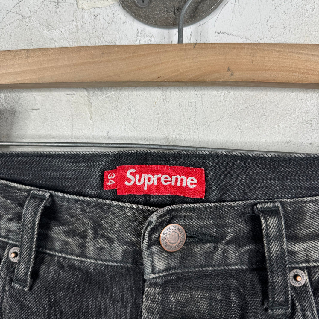 Supreme Washed Black Selvedge Jeans