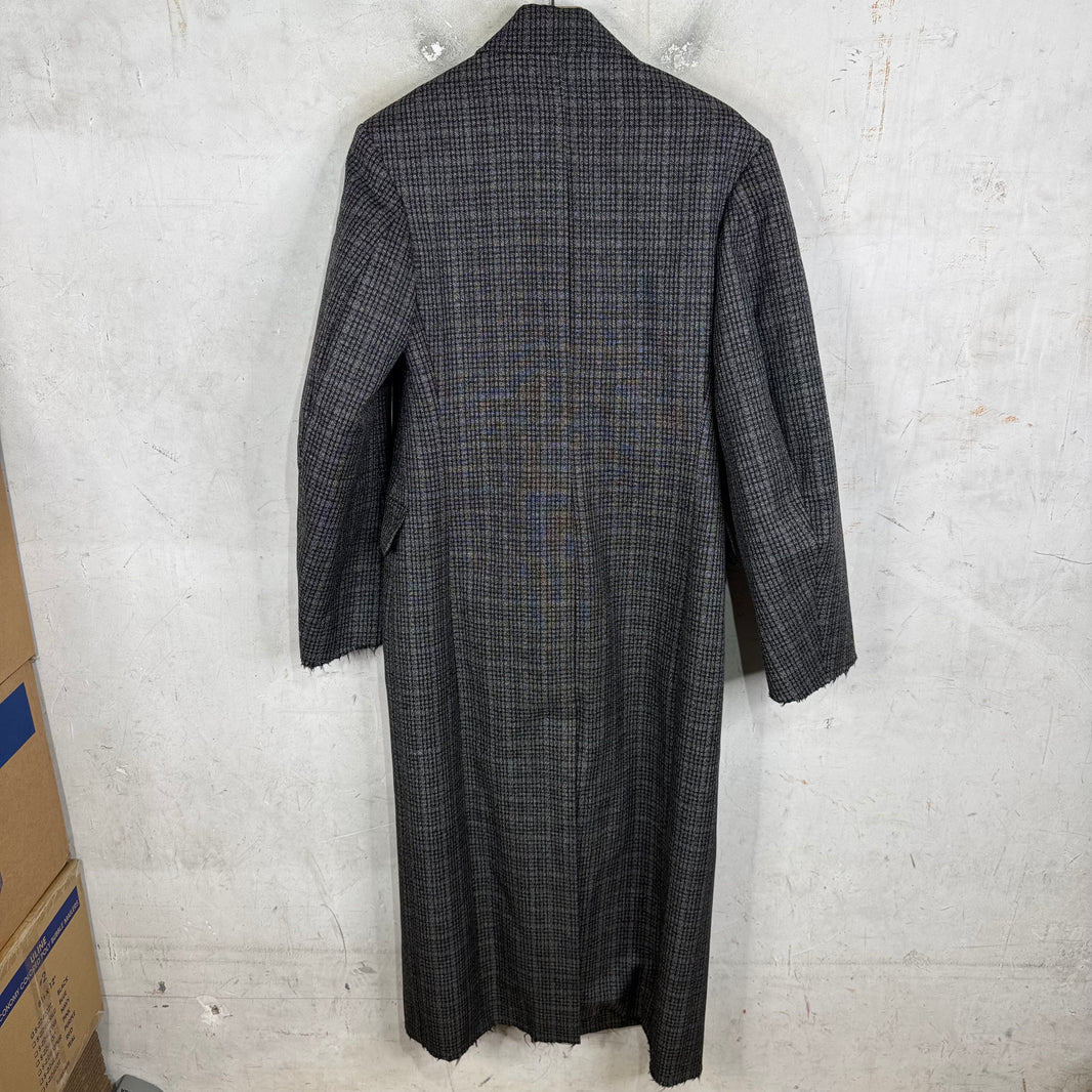Balenciaga Plaid Long Trench Coat