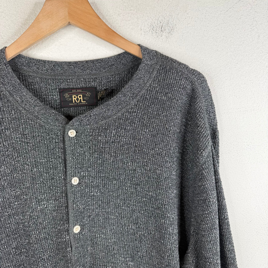 RRL Charcoal Henley Shirt