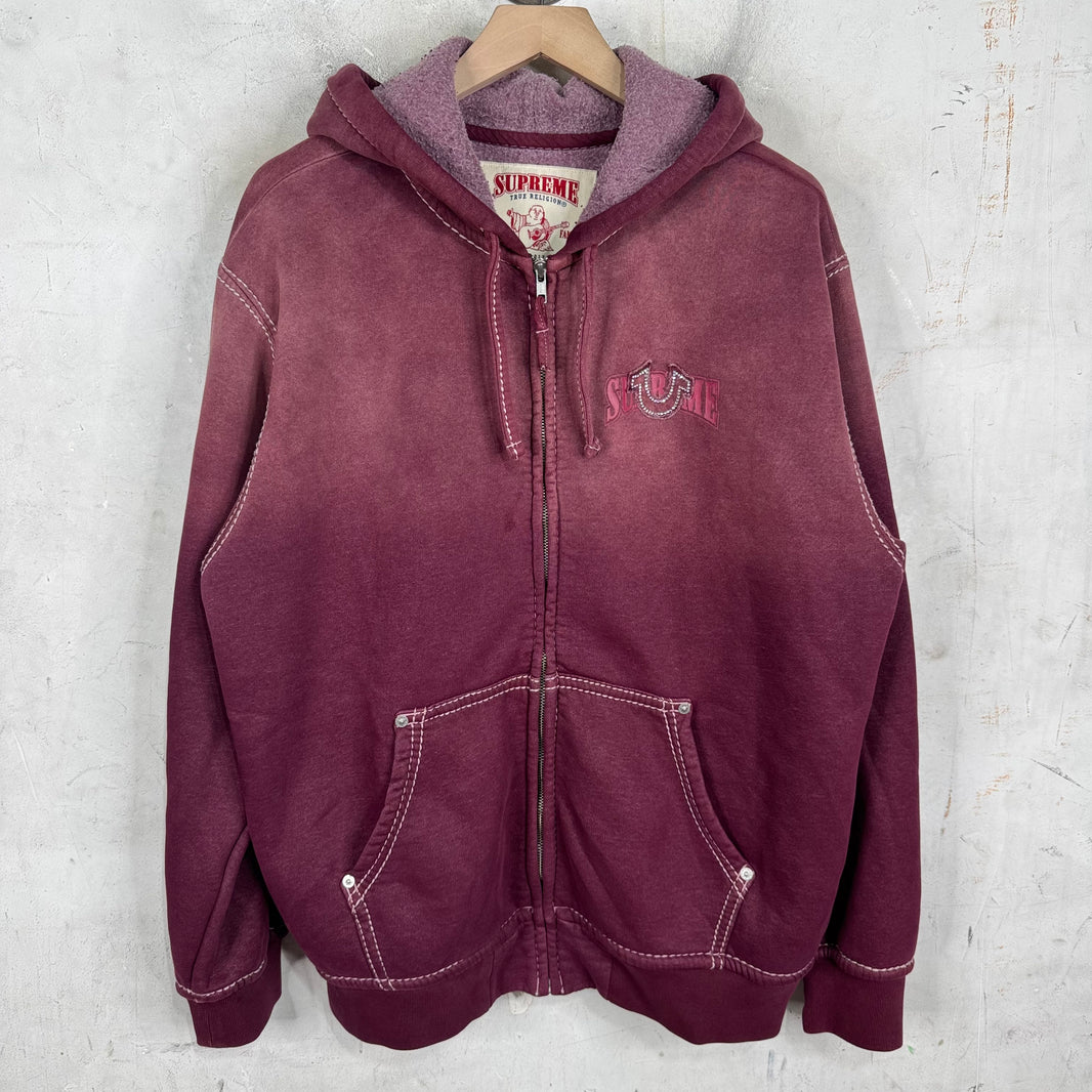 Supreme x True Religion Maroon Zip Hoodie