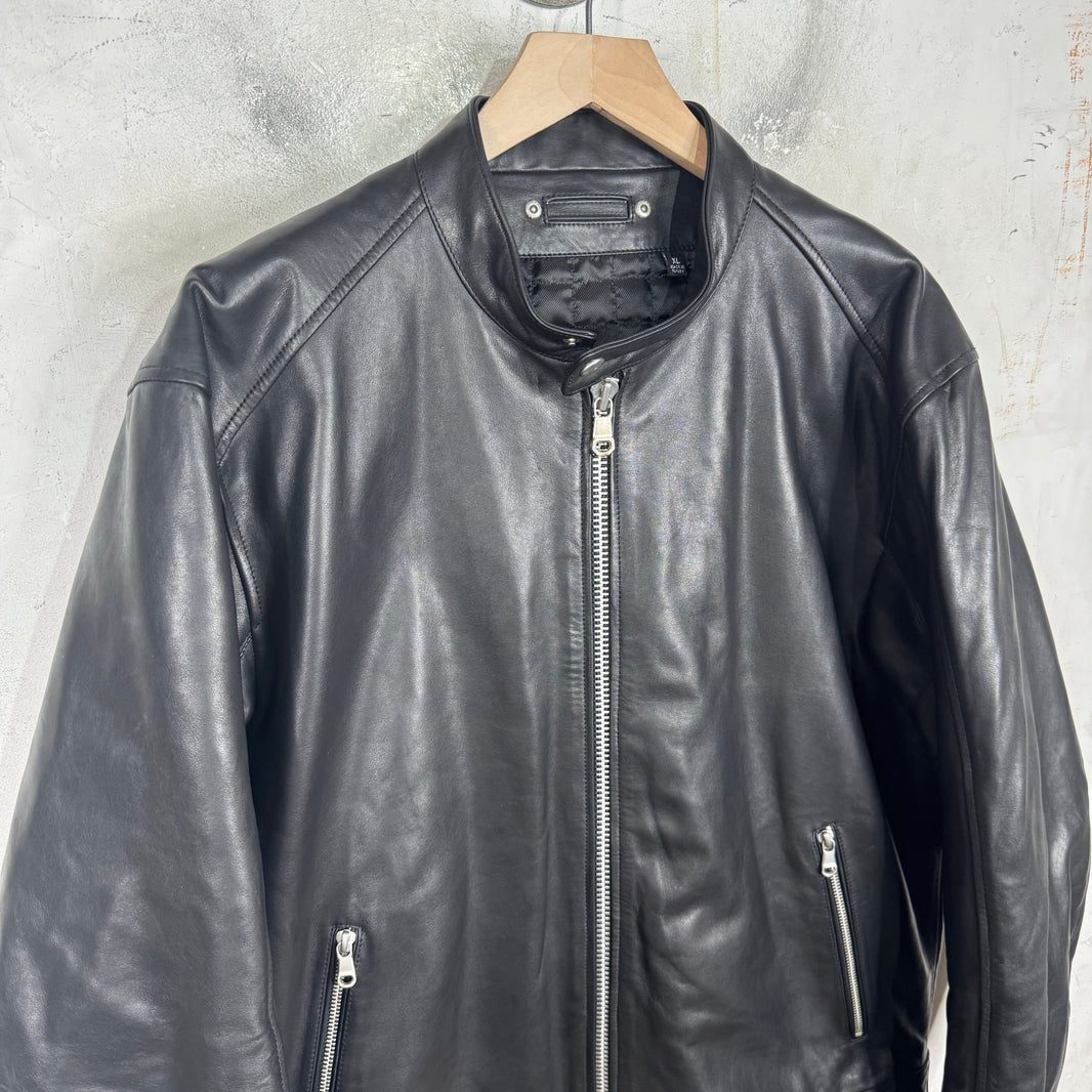 Stussy Leather Cafe Racer Jacket