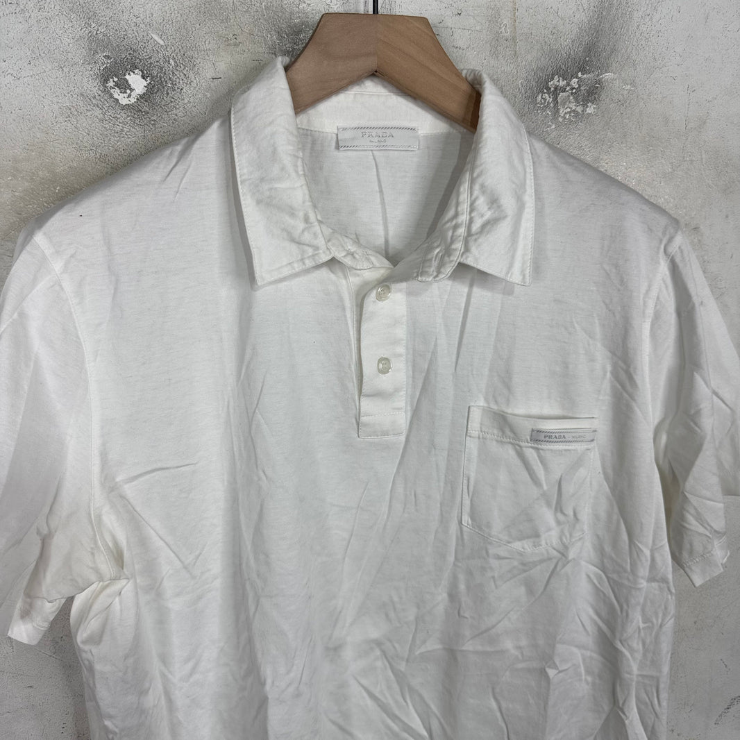 Prada White Polo Shirt