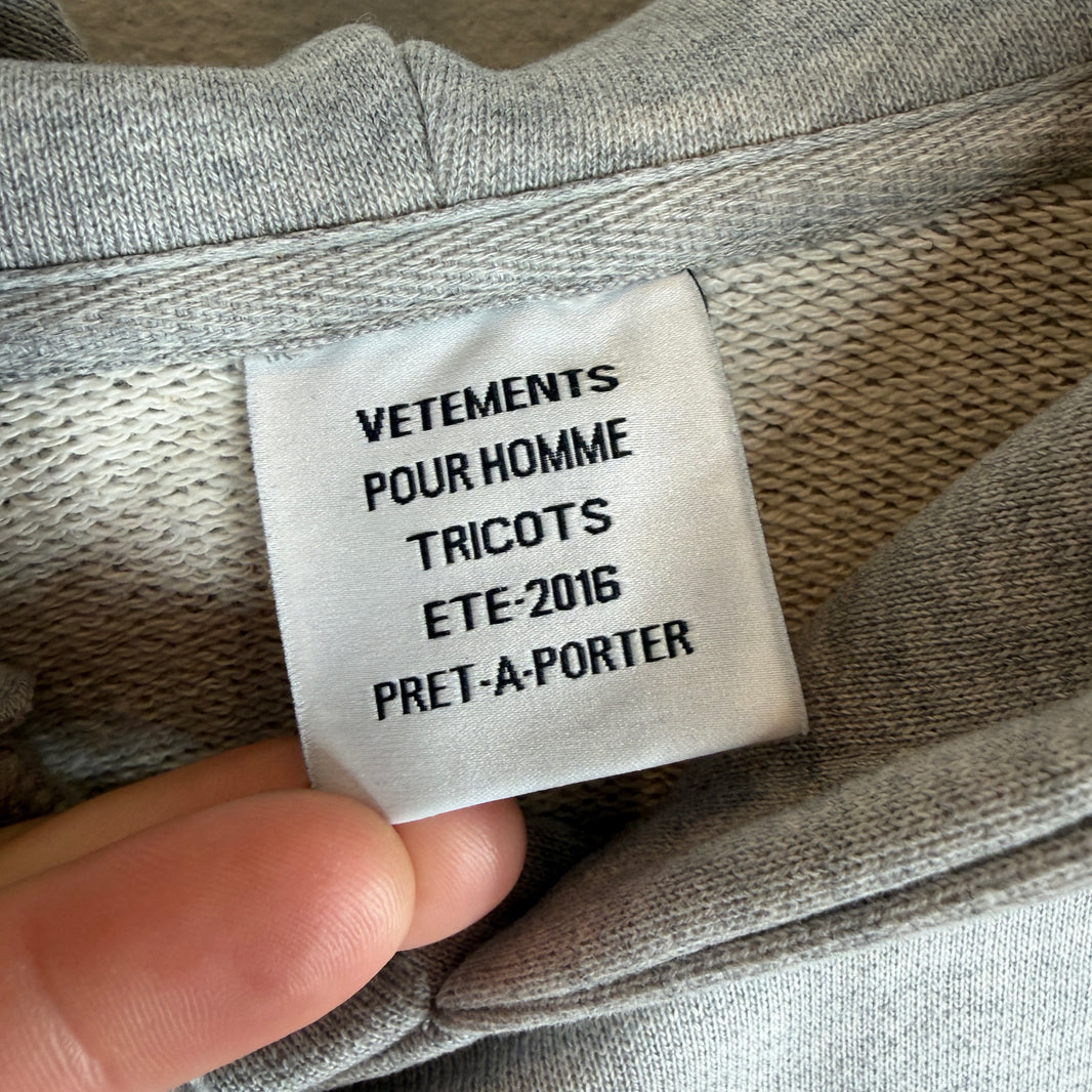 Vetements Champion Logo Gray Hoodie