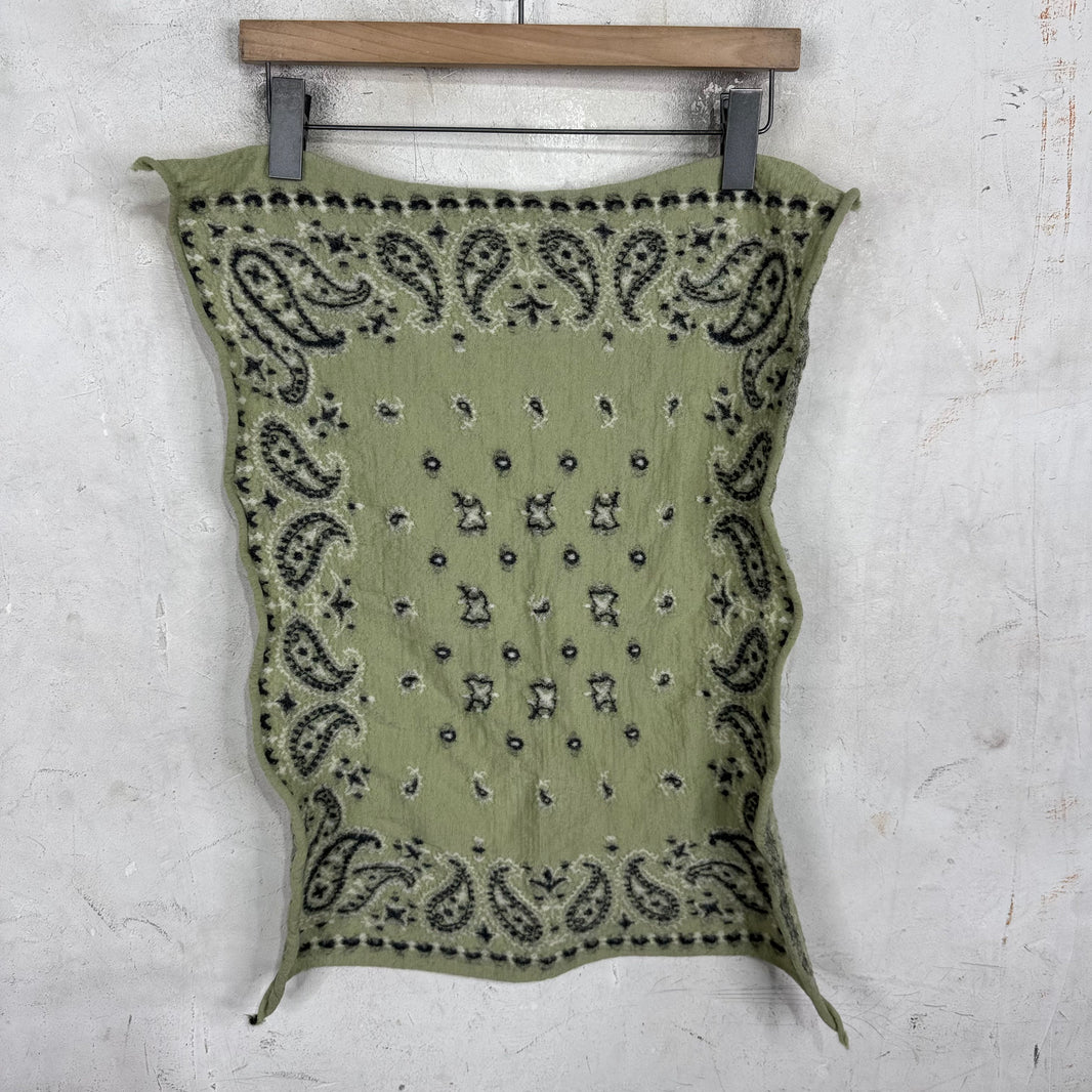 Kapital Green Paisley Wool Scarf