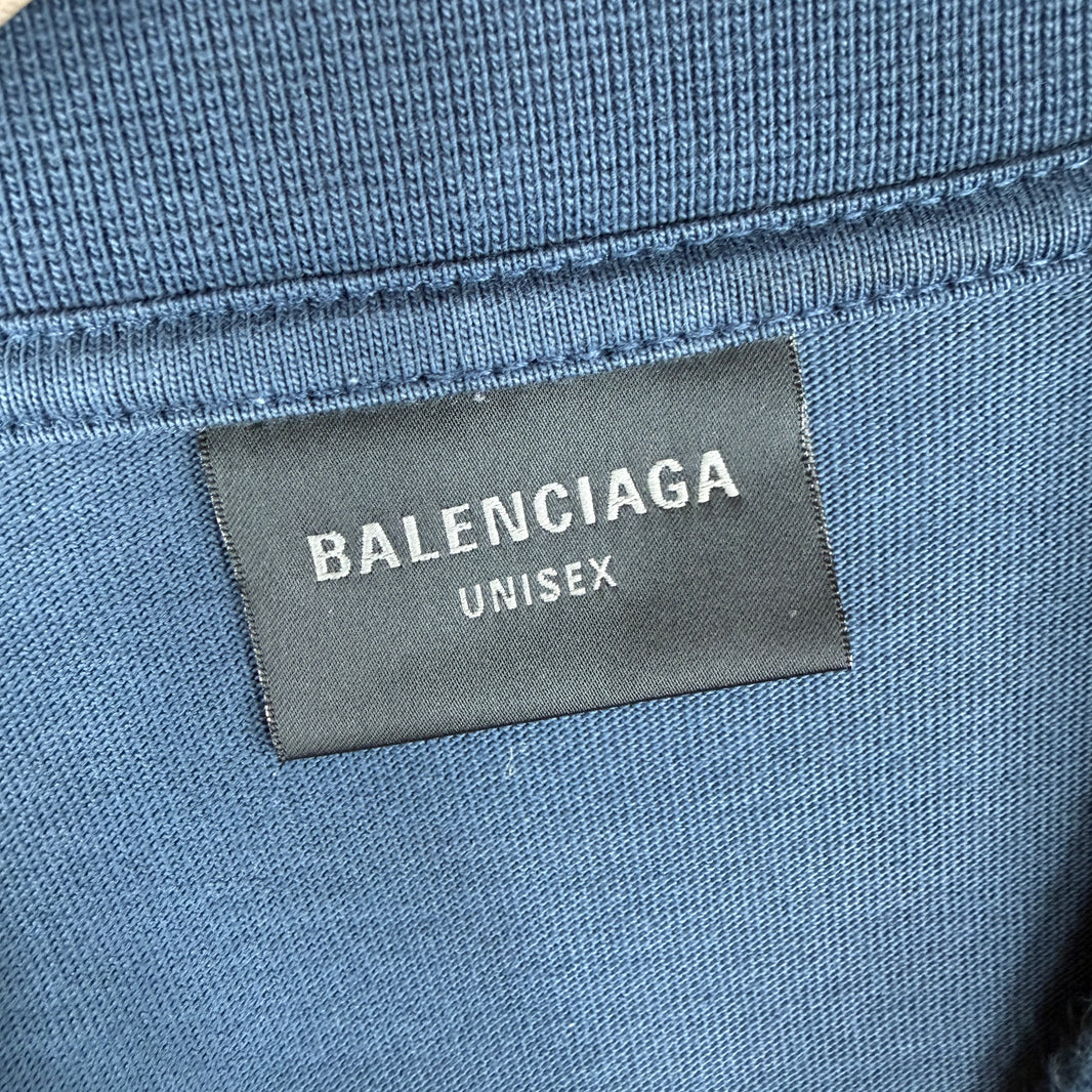 Balenciaga Distressed Navy Bitcoin T-Shirt