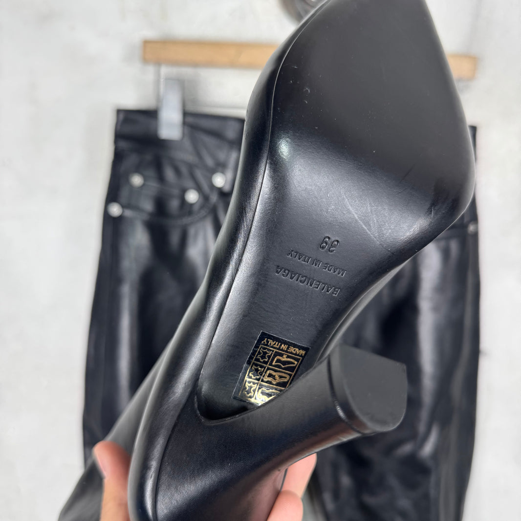 Balenciaga Womens Soft Leather Pantashoe Heels