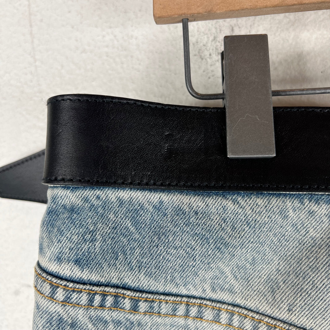 Balenciaga Sample Belted Baggy Distressed Jeans