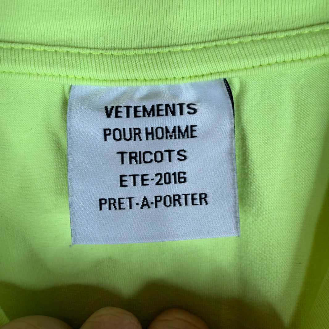 Vetements 2016 Neon Gothic LS Shirt