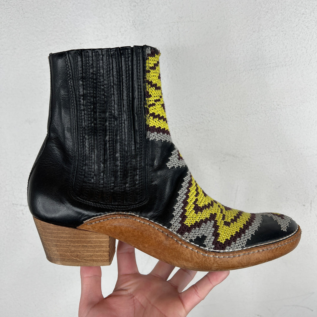 Margiela Multicolor Leather Cowboy Boots