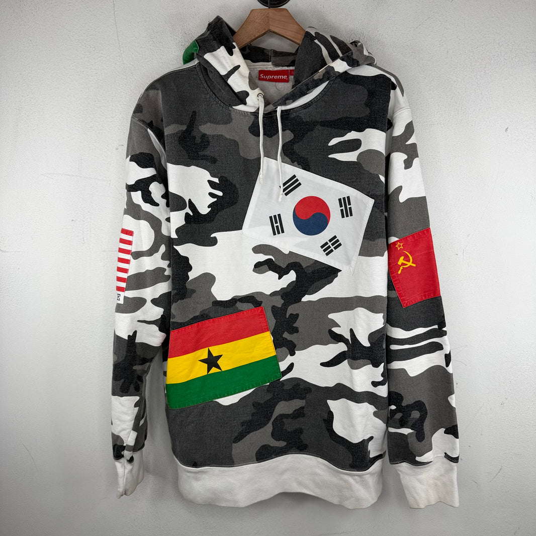 Supreme Snow Camo Flags Hoodie