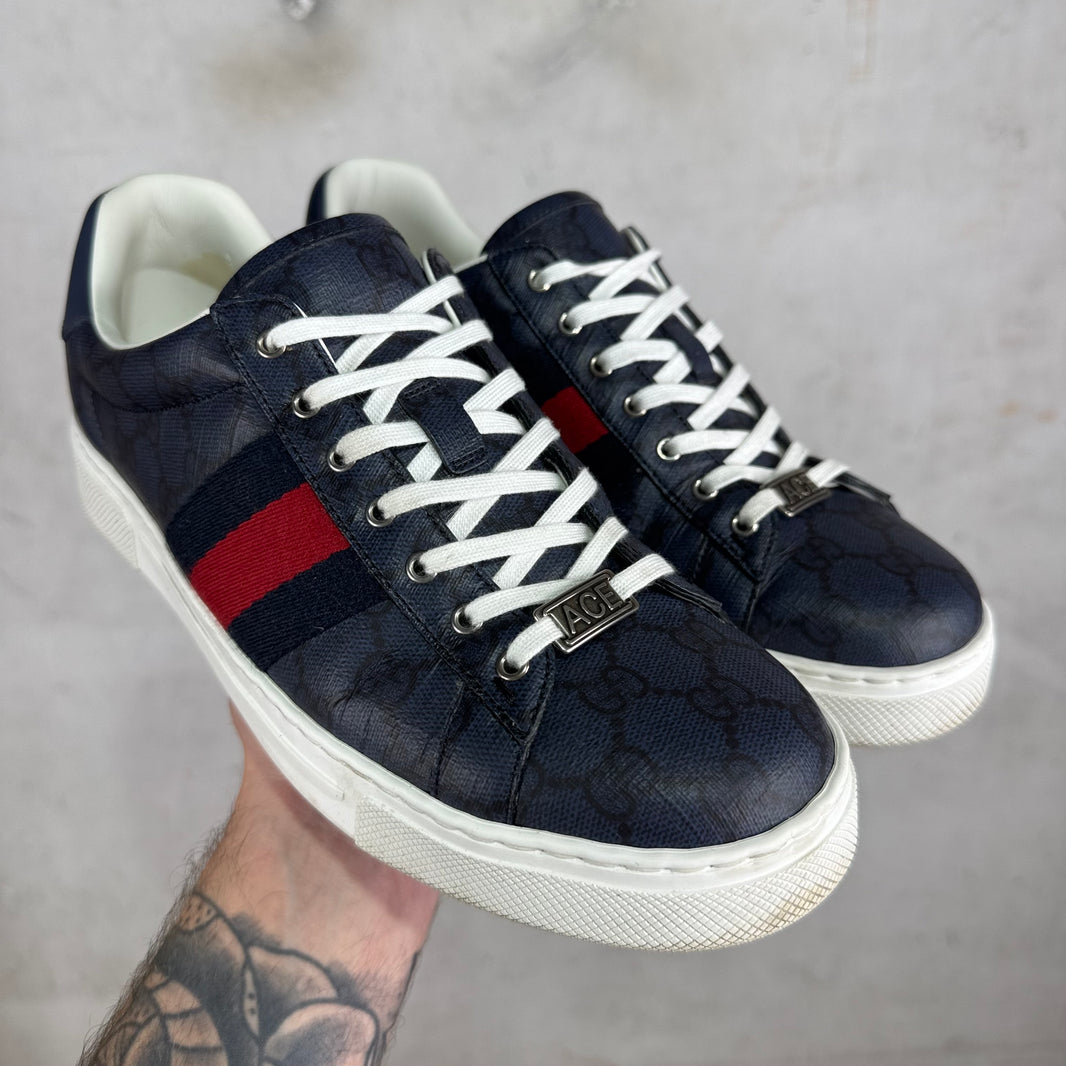 Gucci Navy Monogram Aces