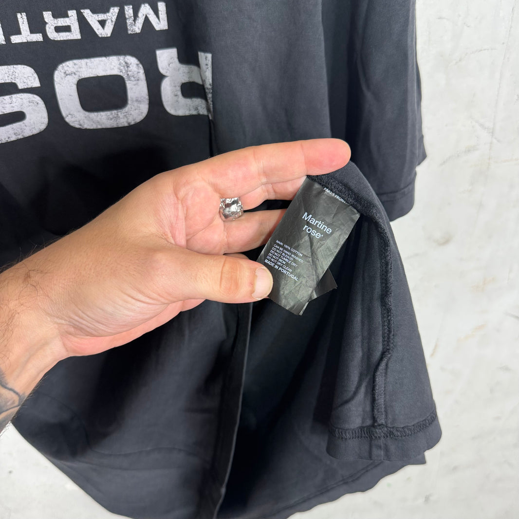 Martine Rose Black Upside Down Logo T-Shirt