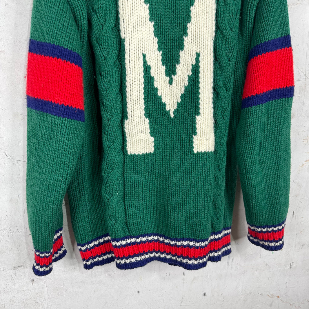 Gucci "M" Zip-Up Cowichan Cardigan