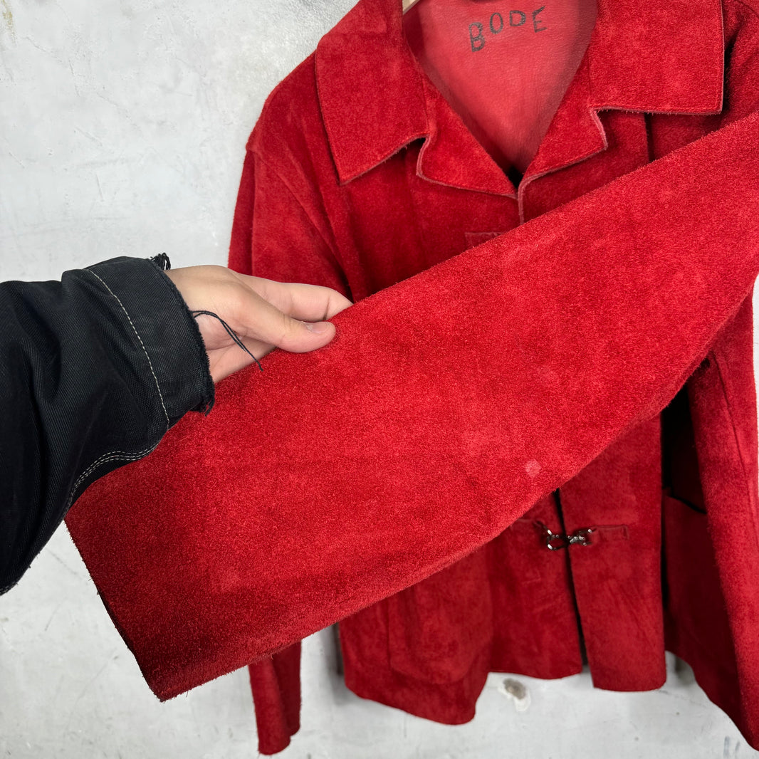 Bode Suede Fireman Clasp Jacket