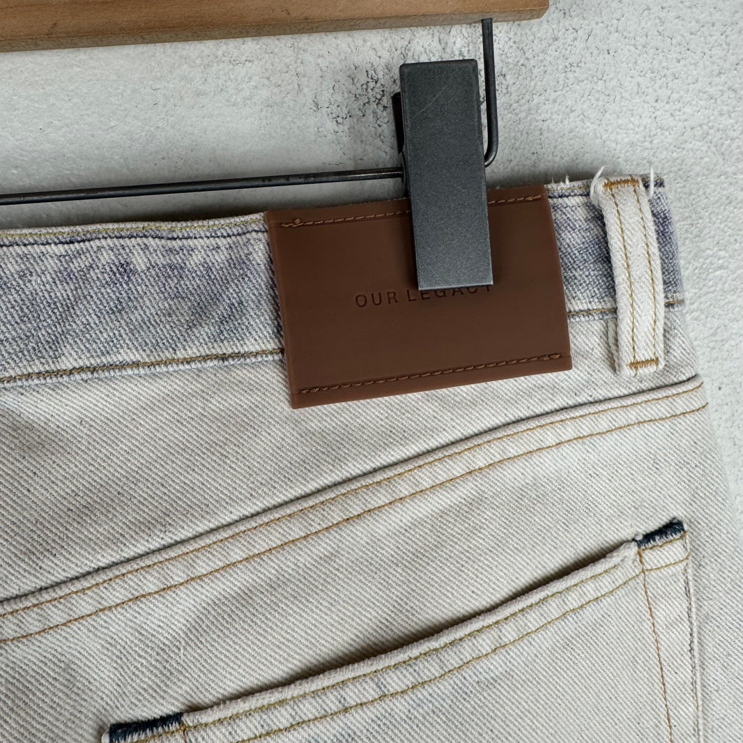 Our Legacy White Printed Third Cut Jeans