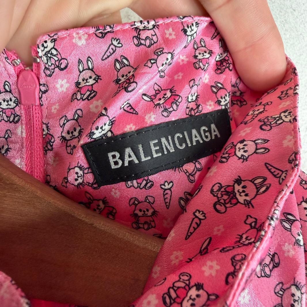 Balenciaga Sample AOP Bunny Hidden Logo Sleeveless SIlk T-Shirt