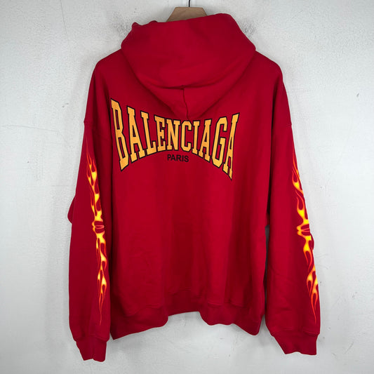 Balenciaga Sample Red Loop Unity Flames Hoodie
