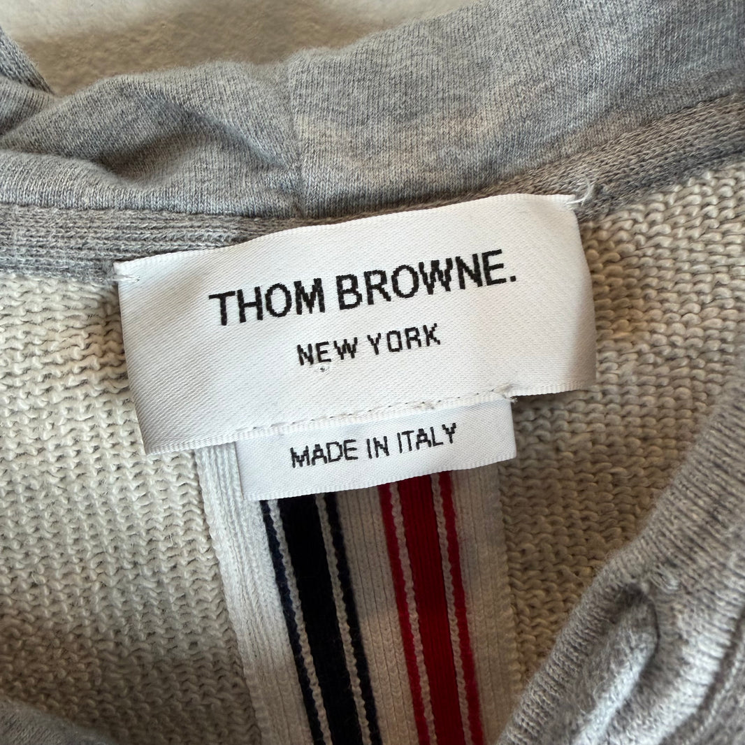 Thom Browne Gray Logo Hoodie
