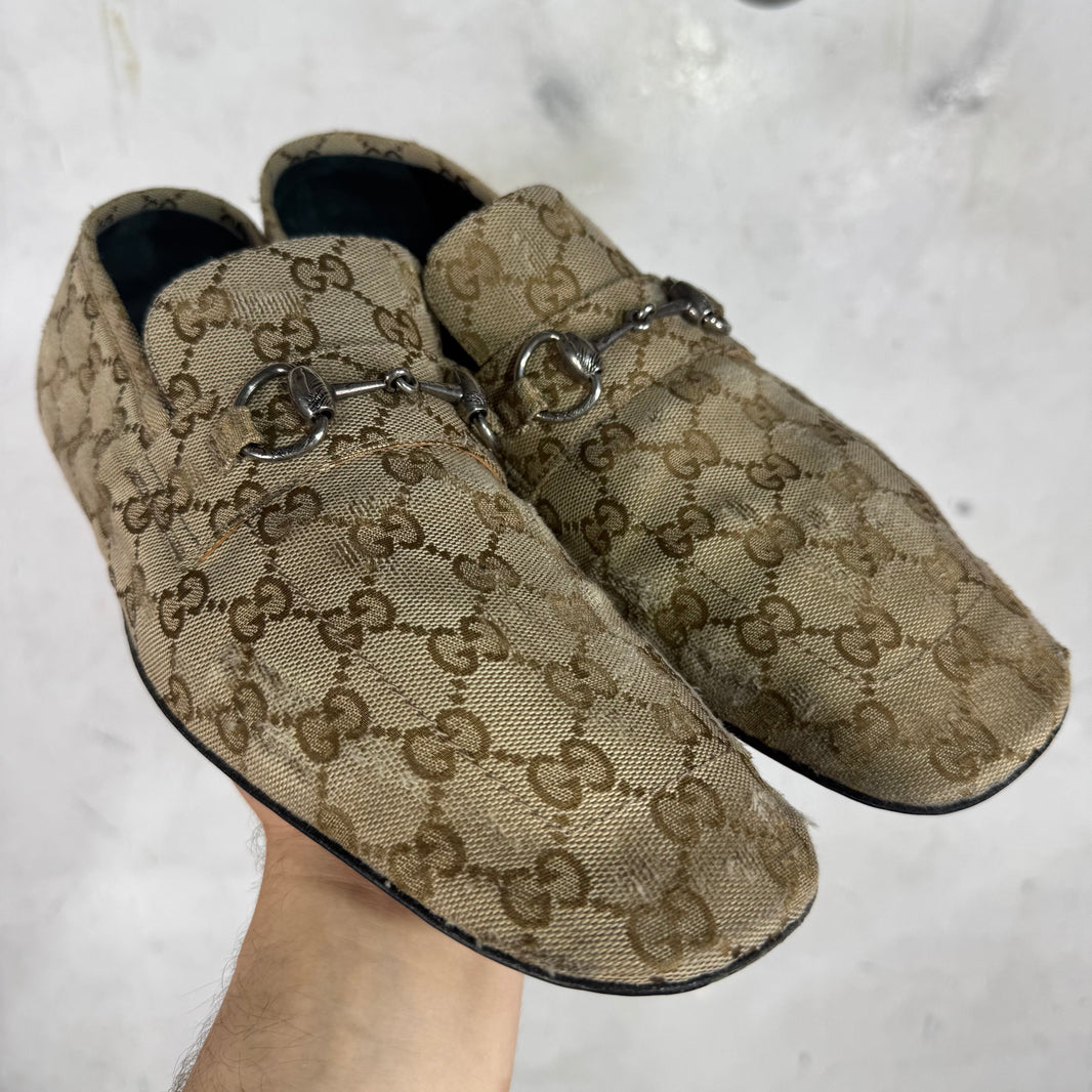 Gucci Canvas Monogram Raggazo Mules