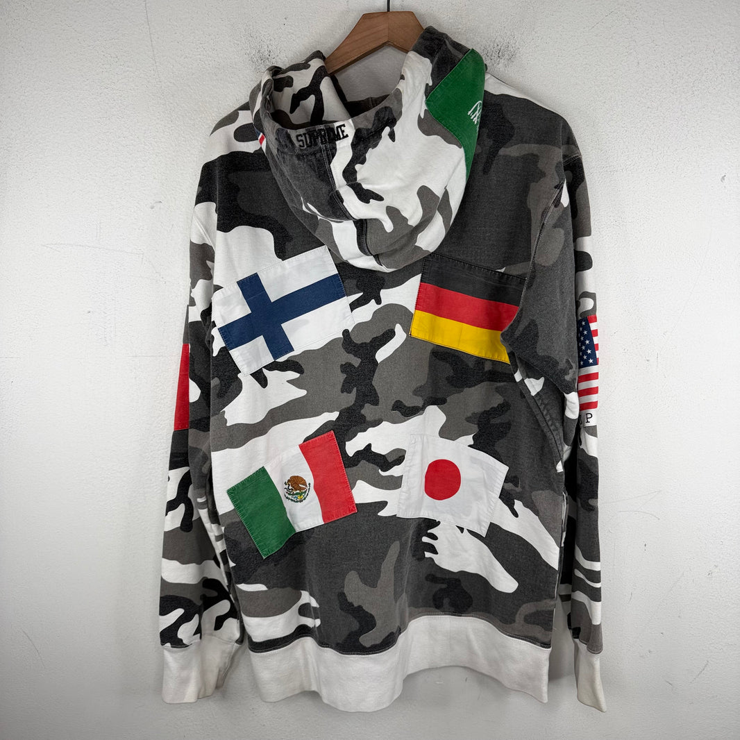 Supreme Snow Camo Flags Hoodie