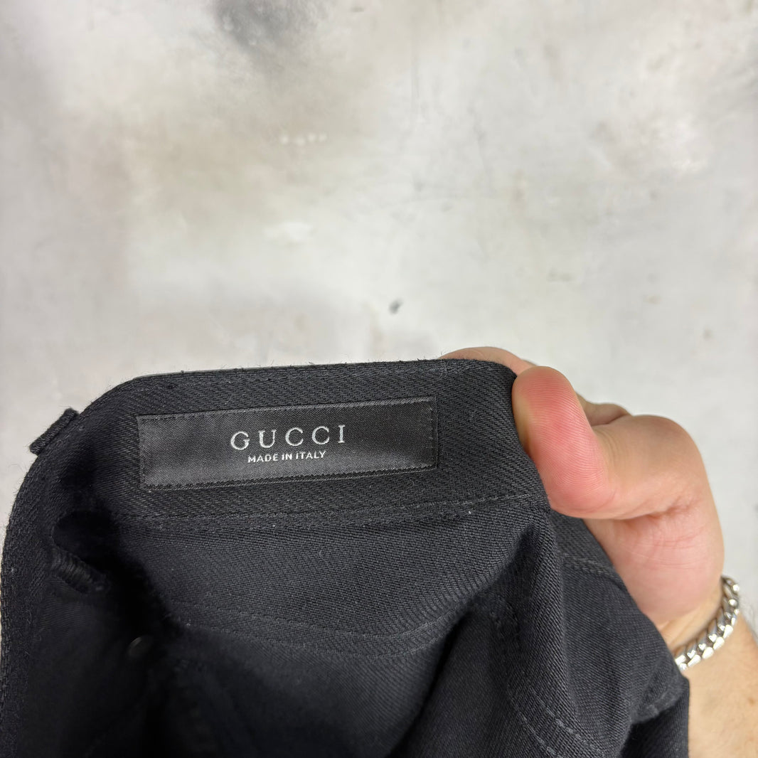 Gucci Black Raw Horsebit Jeans