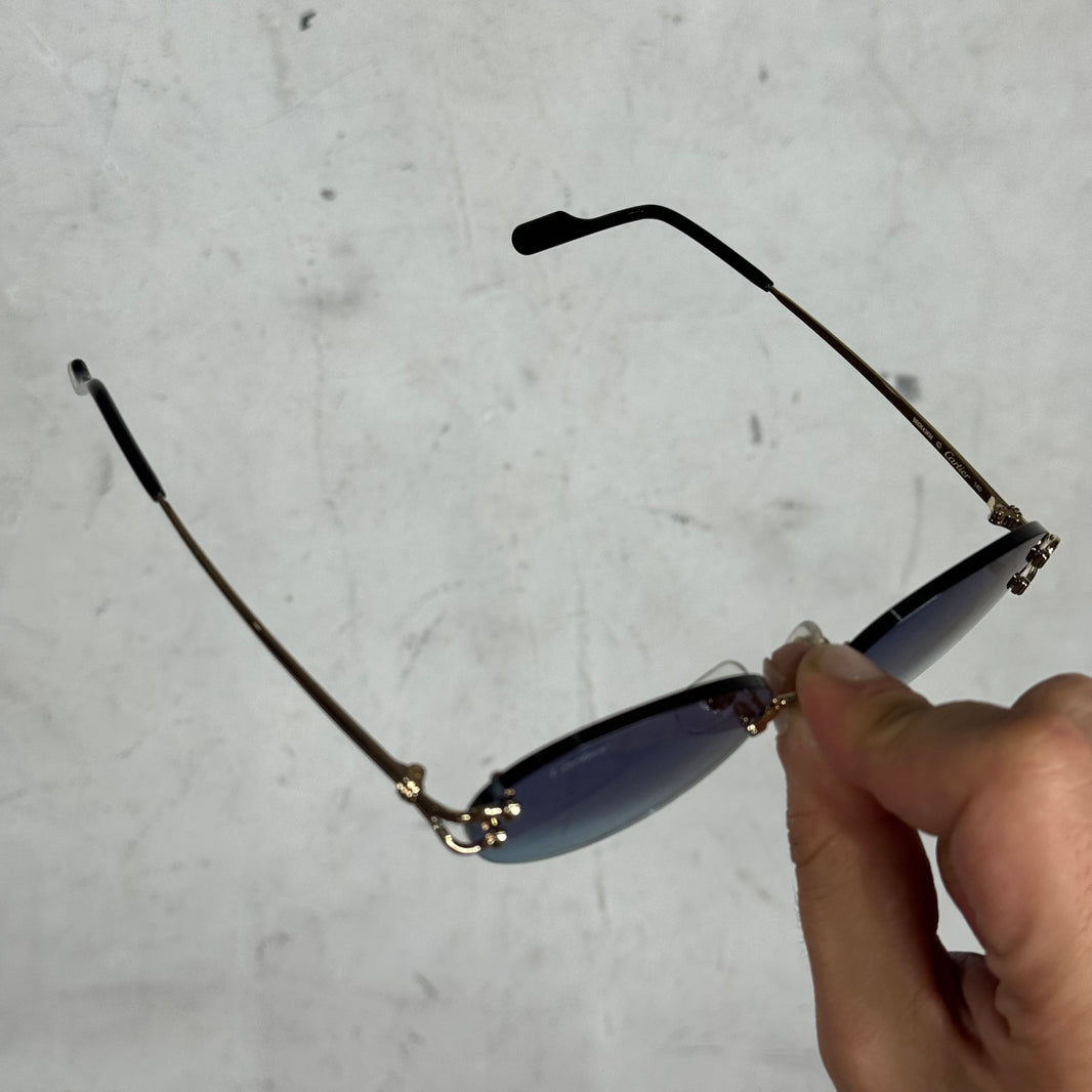 Cartier CT0551S Gold Wire Oval Sunglasses