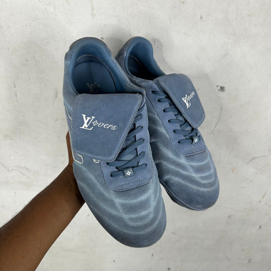Louis Vuitton Blue Suede Soccer Shoes