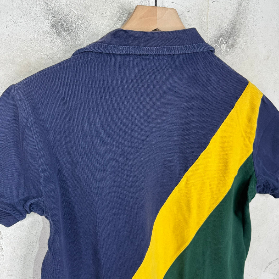 Ralph Lauren Tri Colored Paneled Yellow Big Pony Polo