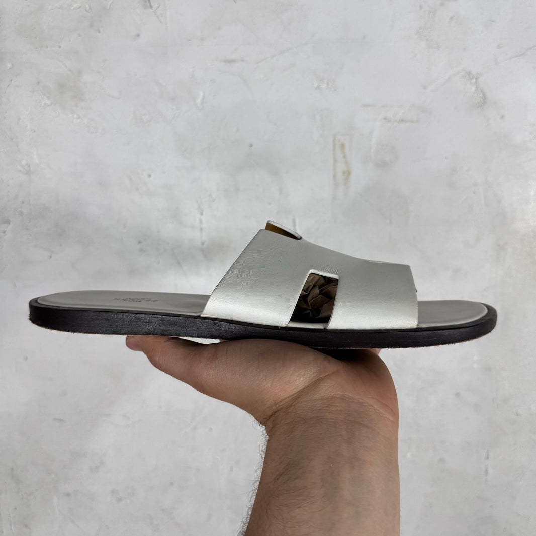 Hermes Izmir White Sandals