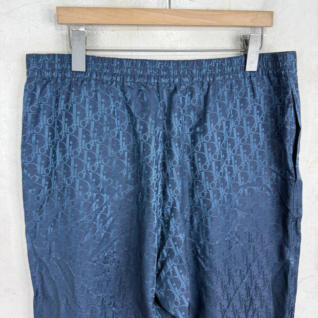 Dior Navy Silk Oblique Pants