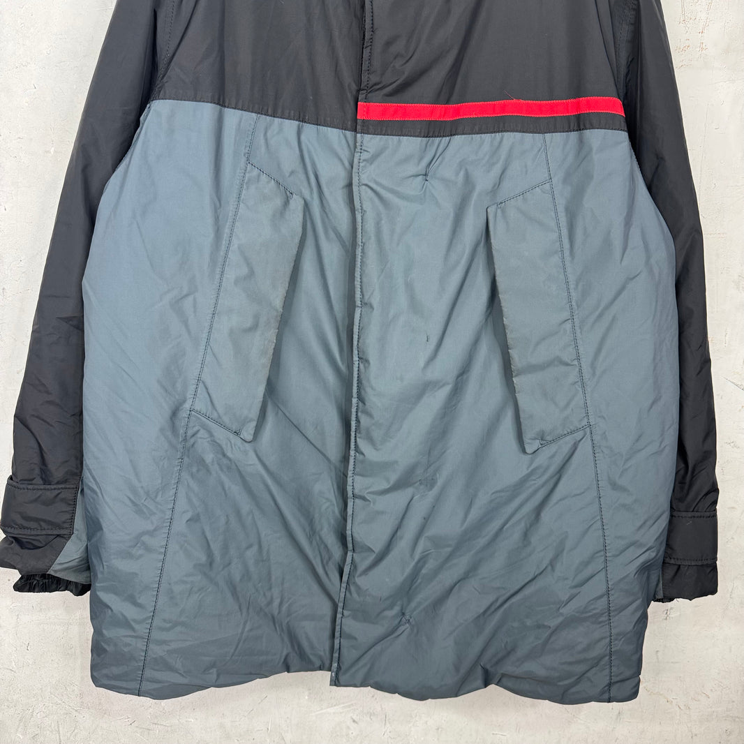 Prada Padded Striped Long Parka Jacket