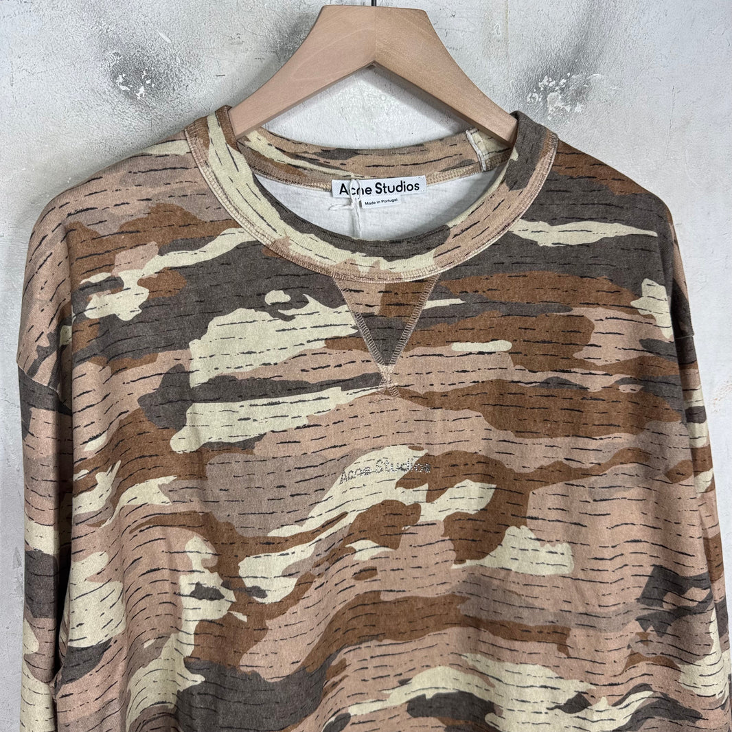 Acne Studios Camo Rhinestone Logo L/S T-Shirt