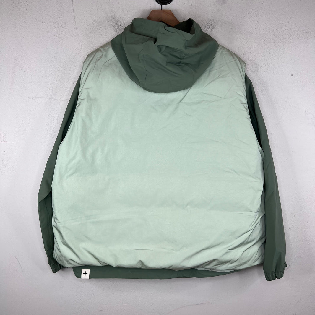 Jil Sander Green Hybrid Puffer Vest Jacket