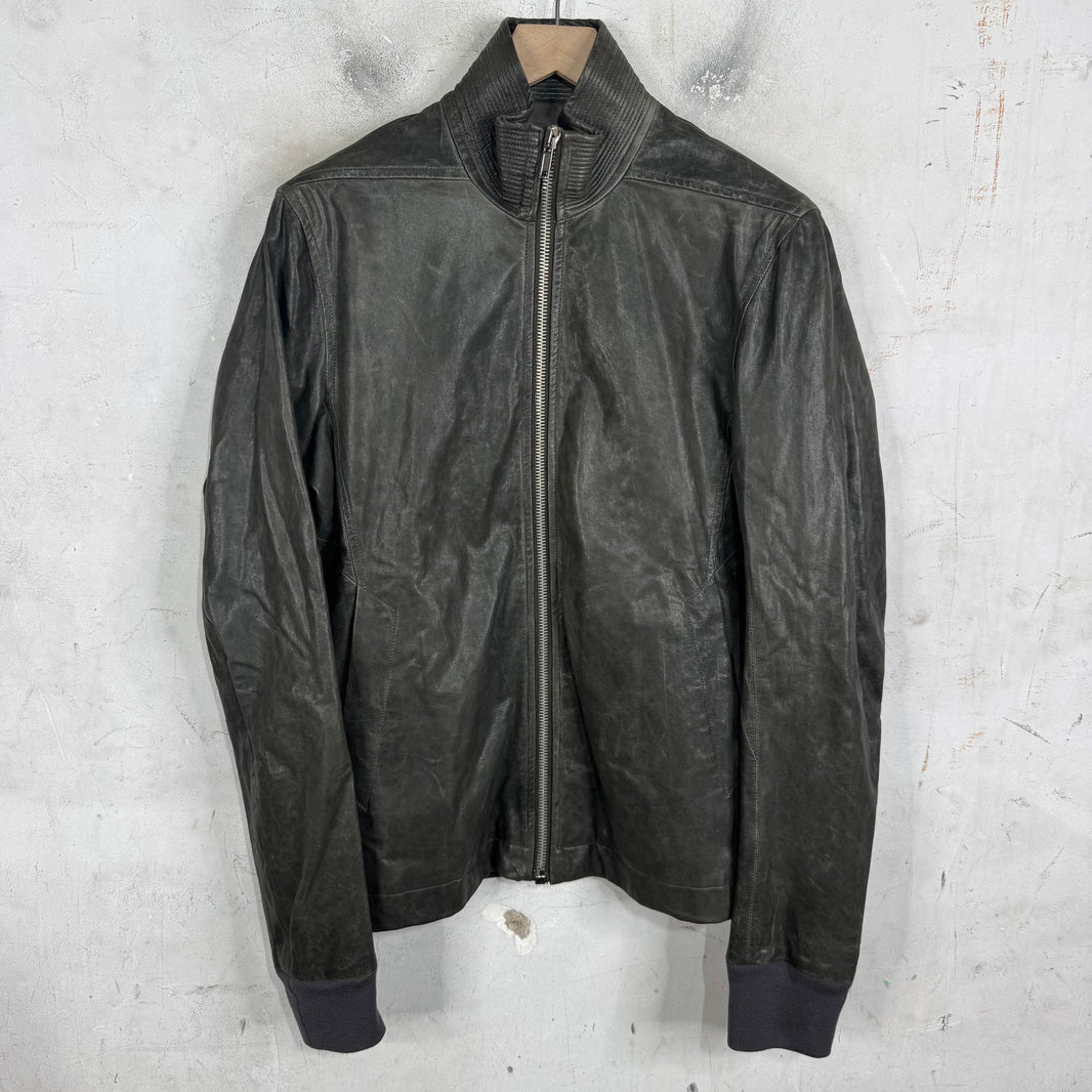 Rick Owens Leather Whiskered Moto Jacket