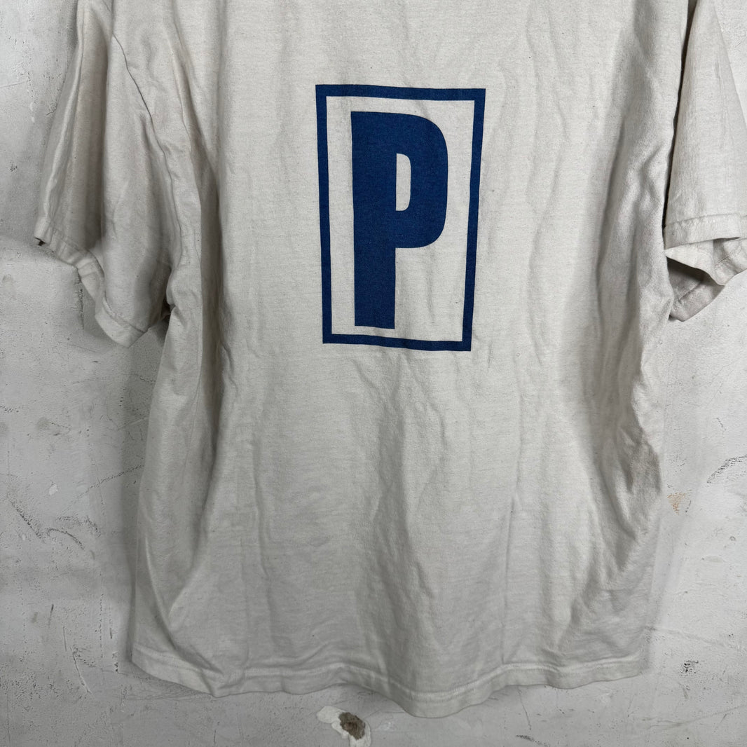 Vintage Blue Logo Print Portishead T-Shirt