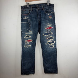 Polo Ralph Lauren Red Paisley Patchwork Jeans